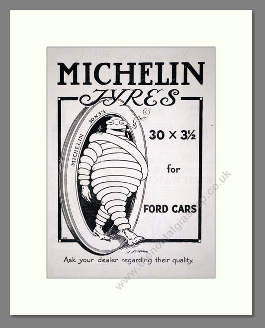Michelin - Tyres for Ford Cars. Vintage Advert 1919 (ref AD62607)