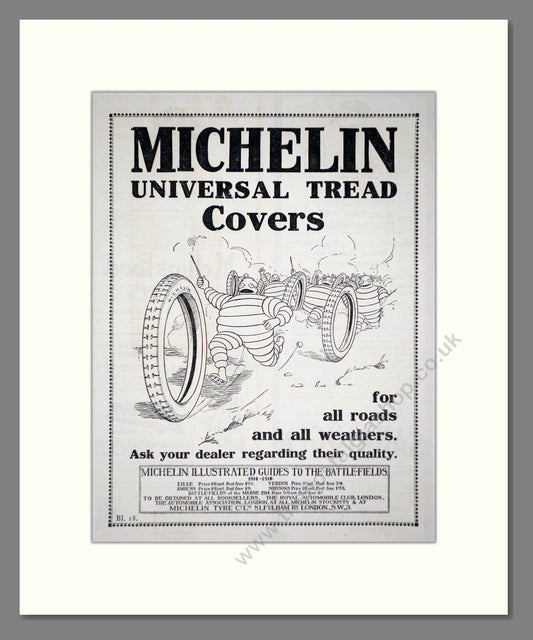 Michelin - Universal Tread Covers. Vintage Advert 1919 (ref AD62610)