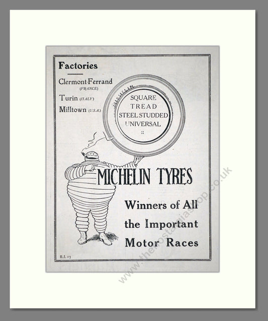 Michelin - Tyres Race Winners. Vintage Advert 1919 (ref AD62614)