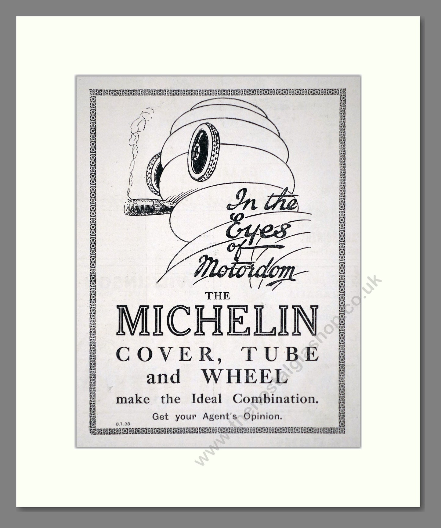 Michelin - Cover, Tube and Wheel. Vintage Advert 1920 (ref AD62615)
