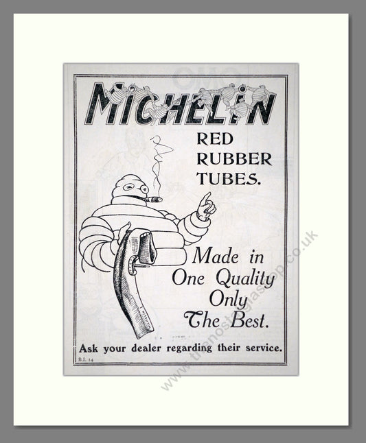 Michelin - Red Rubber Tubes. Vintage Advert 1919 (ref AD62617)
