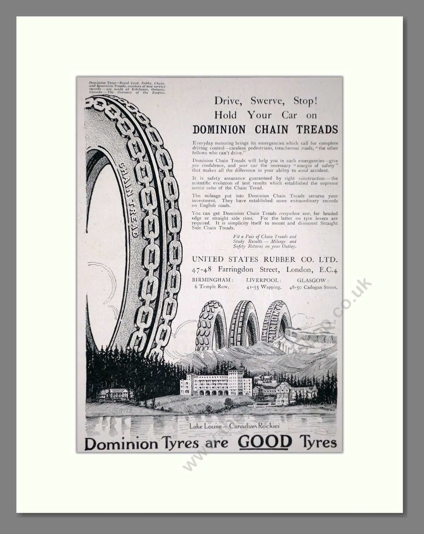 Dominion - Chain Treads. Vintage Advert 1920 (ref AD62644)