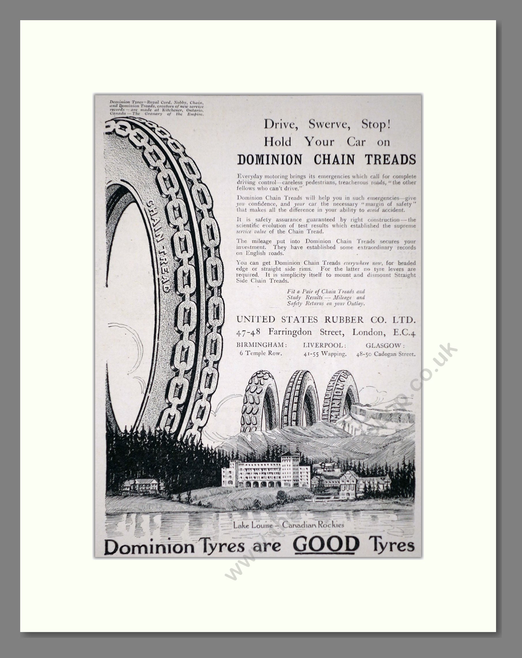 Dominion - Chain Treads. Vintage Advert 1920 (ref AD62644)