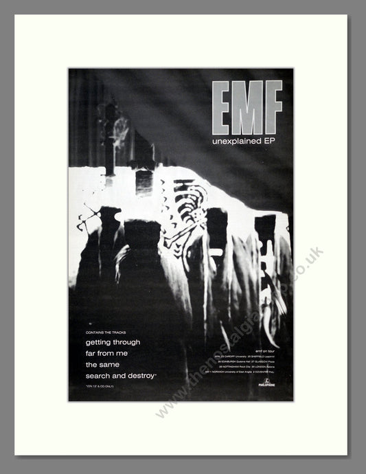 EMF - Unexplained EP. Vintage Advert 1992 (ref AD18839)