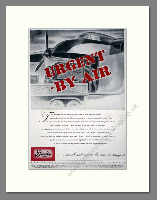 Bristol - Urgent By Air. Vintage Advert 1945 (ref AD62666)
