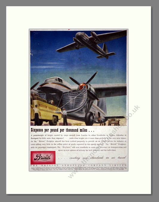 Bristol - Sixpence Per Thousand Miles. Vintage Advert 1946 (ref AD62667)