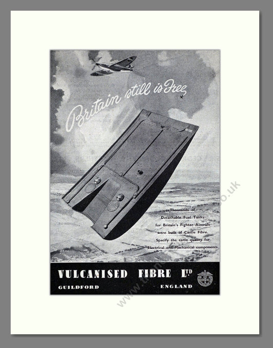 Vulcanised Fibre Ltd - Detachable Fuel Tanks. Vintage Advert 1945 (ref AD62685)