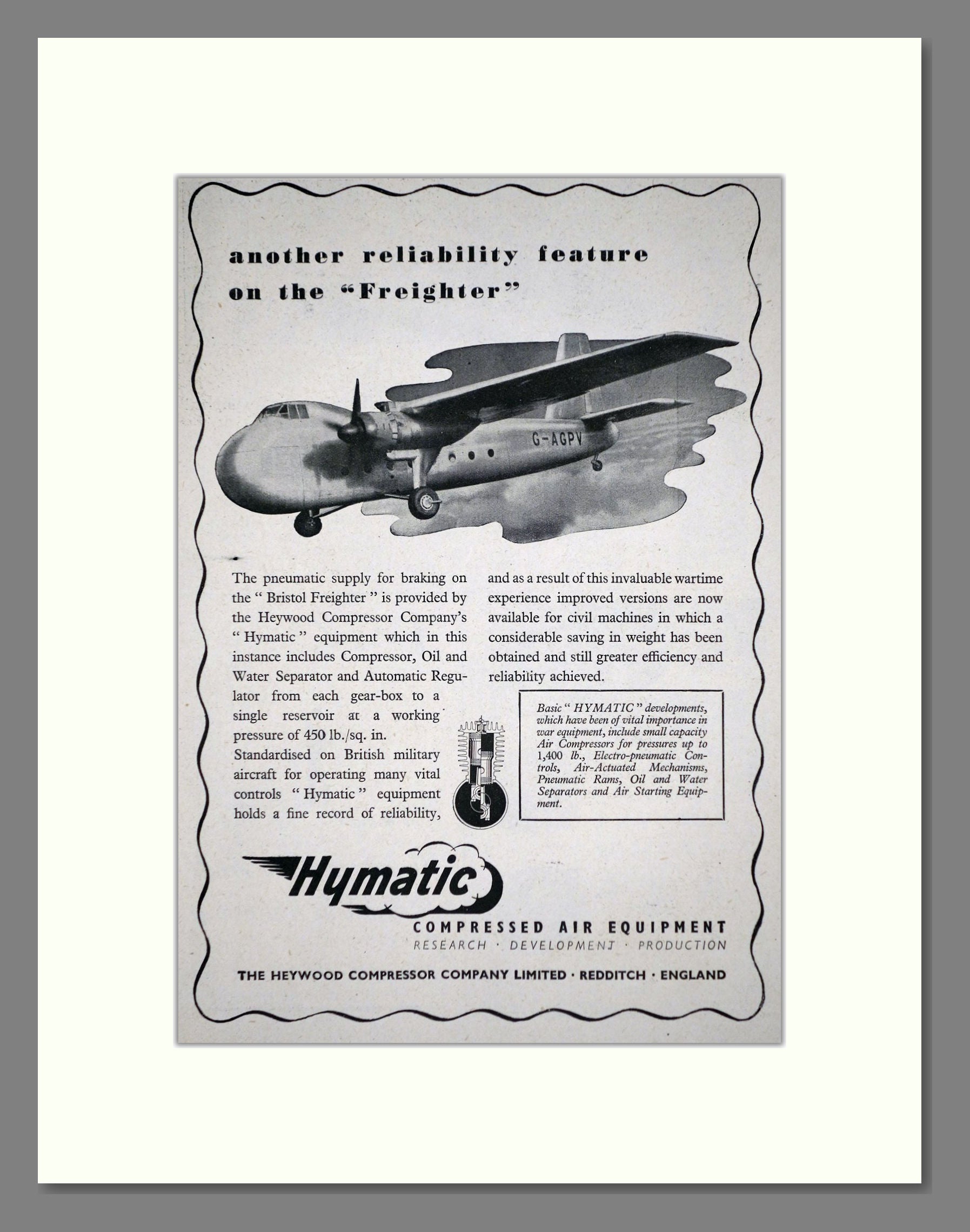 Hymatic  - Compressed Air Equipment. Vintage Advert 1946 (ref AD62690)