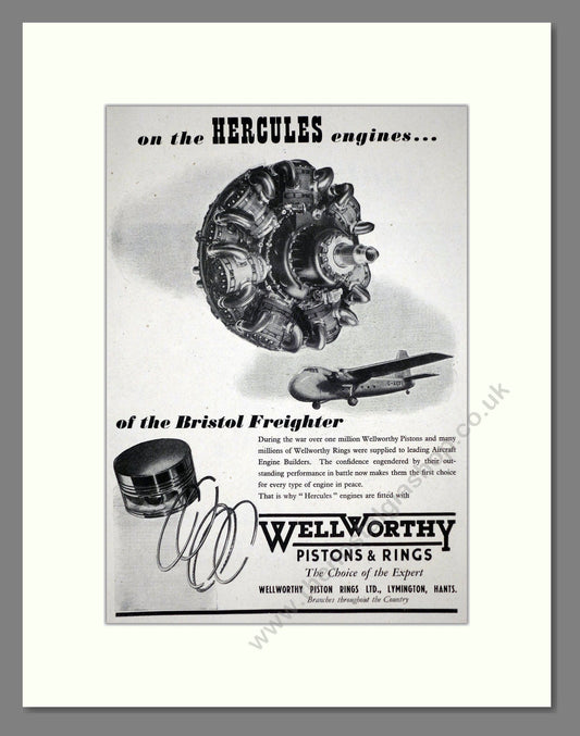 Wellworthy - Pistons and Rings. Vintage Advert 1946 (ref AD62692)