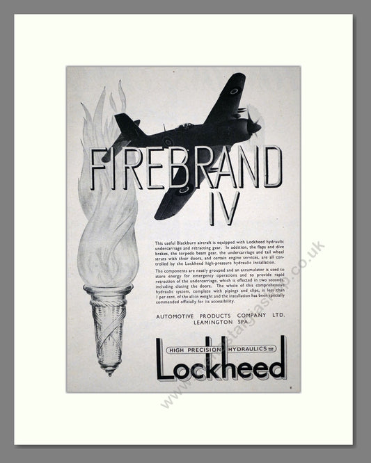 Lockheed - Firebrand IV. Vintage Advert 1946 (ref AD62693)