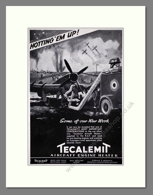 Tecalemit - Aircraft Engine Heater. Vintage Advert 1945 (ref AD62699)