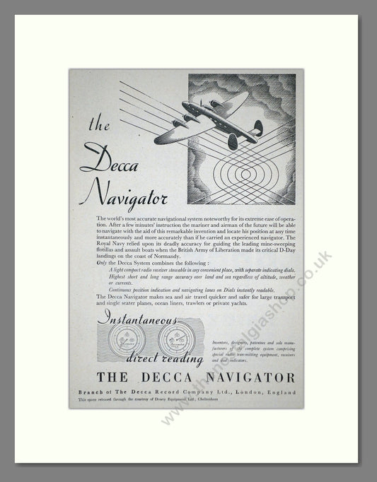 Decca - Navigator. Vintage Advert 1945 (ref AD62702)