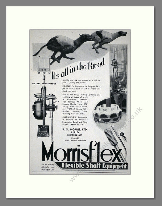 Morrisflex - Flexible Shaft Equipment. Vintage Advert 1942 (ref AD62719)