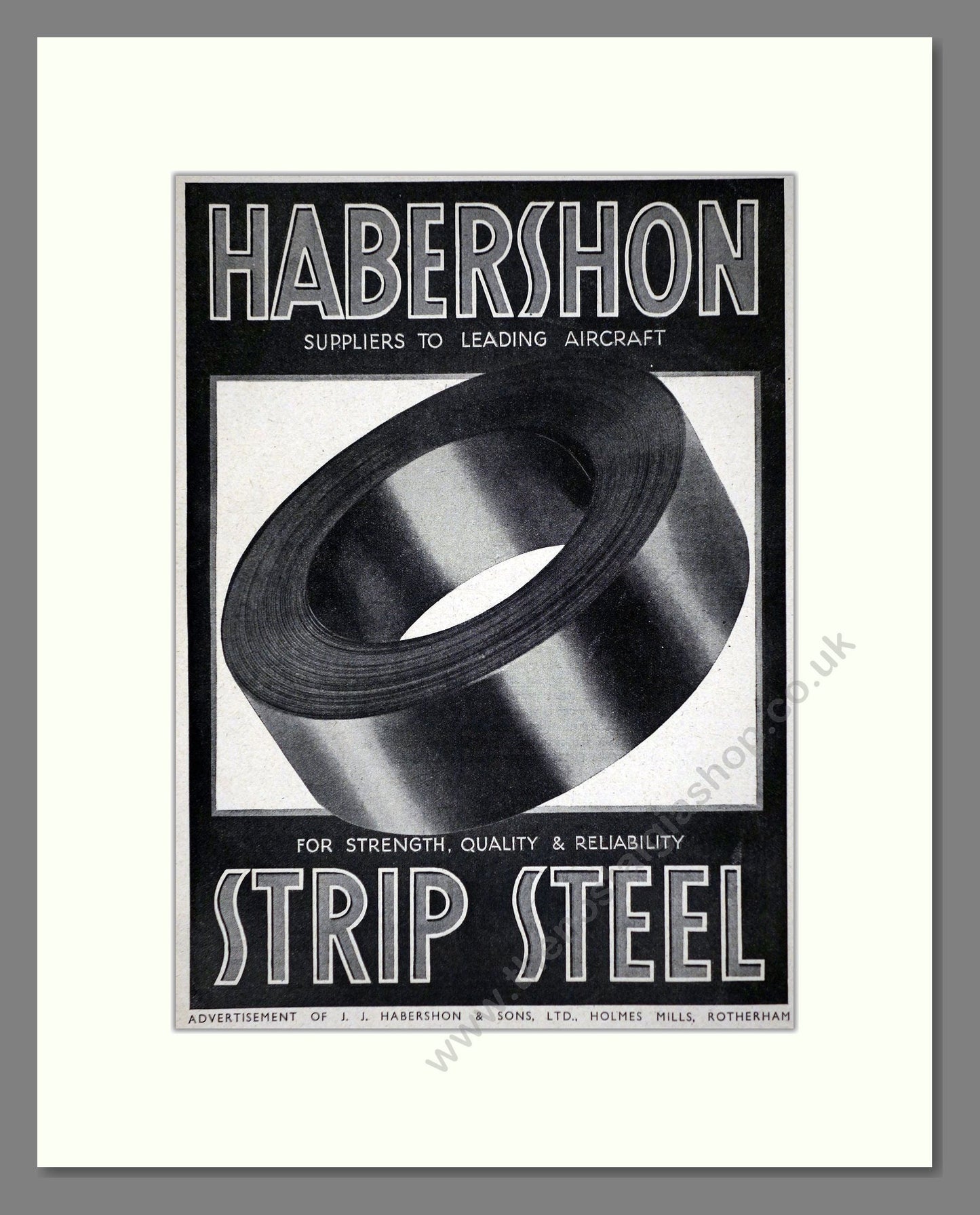 Habershon - Strip Steel. Vintage Advert 1942 (ref AD62720)