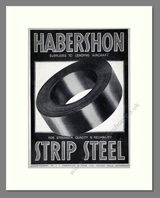 Habershon - Strip Steel. Vintage Advert 1942 (ref AD62720)