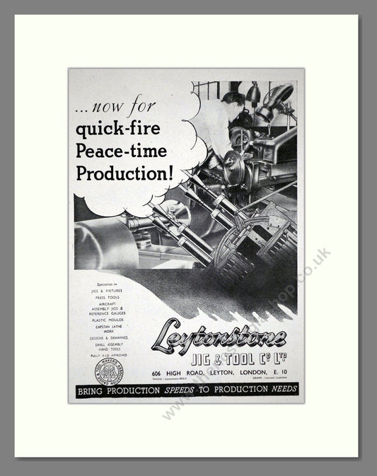 Leytonstone - Jigs and Tools. Vintage Advert 1945 (ref AD62726)