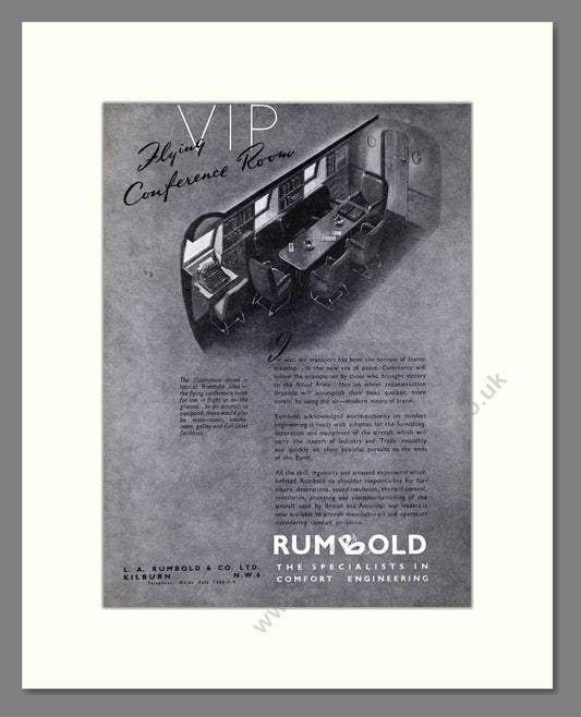 Rumbold - Flying Conference Room. Vintage Advert 1945 (ref AD62729)