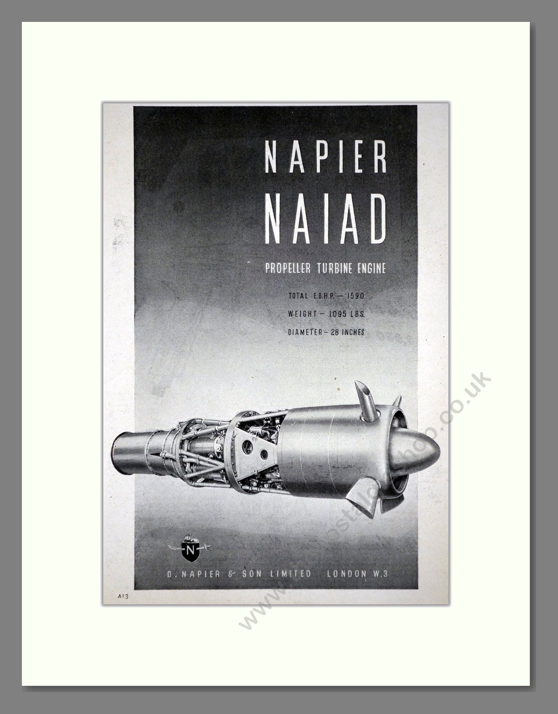 Napier - Naiad. Vintage Advert 1949 (ref AD62743)