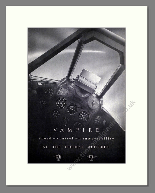 De Havilland - Vampire. Vintage Advert 1949 (ref AD62746)