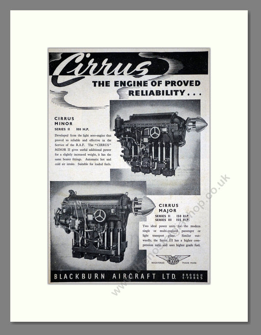 Cirrus - Minor and Major. Vintage Advert 1946 (ref AD62749)
