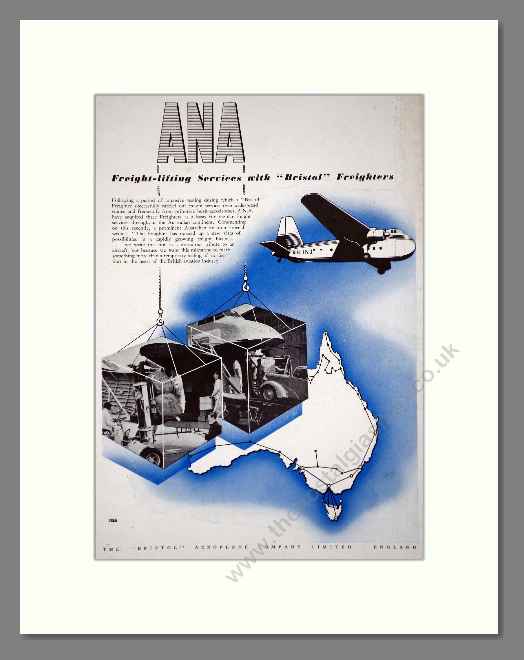 Ana - Freight Lifting Services - Bristol. Vintage Advert 1949 (ref AD62753)
