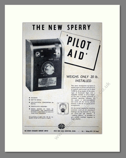 Sperry - Pilot Aid. Vintage Advert 1947 (ref AD62754)