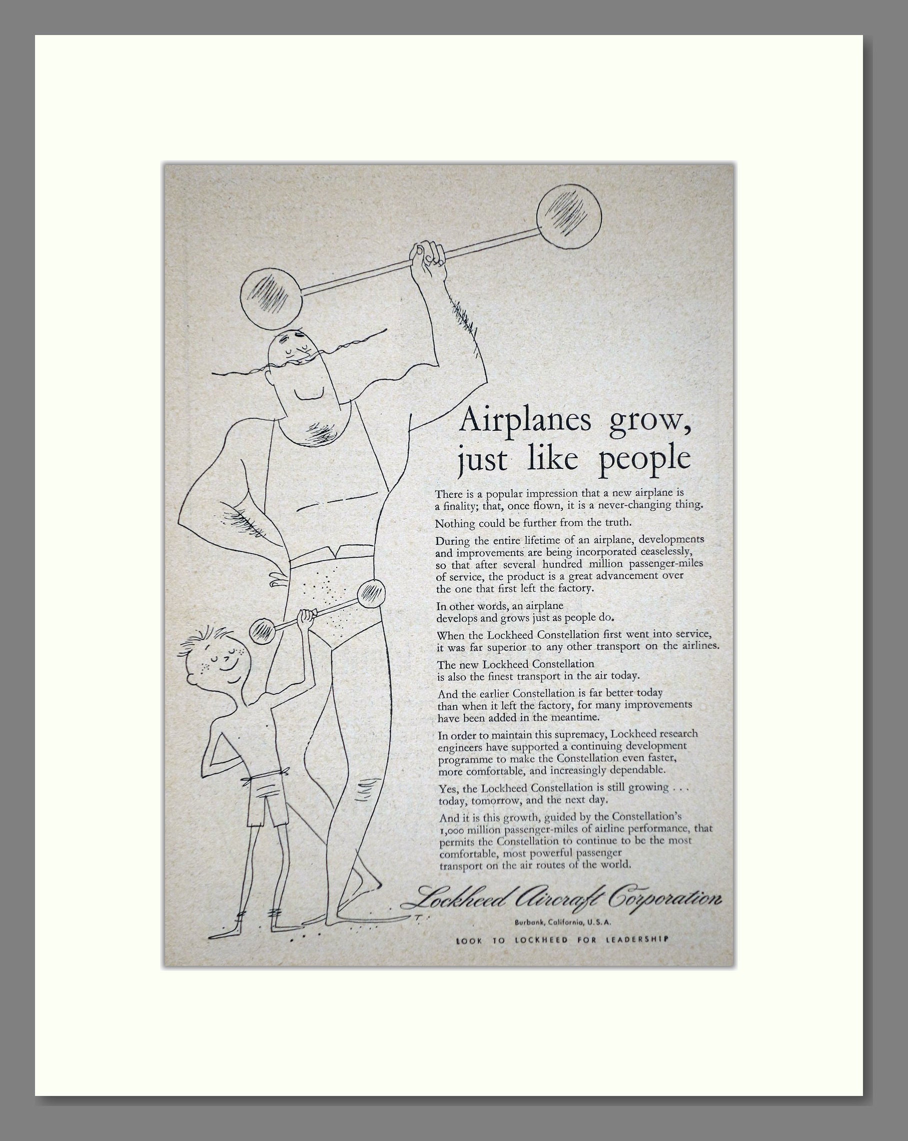 Lockheed - Airplanes Grow. Vintage Advert 1947 (ref AD62758)