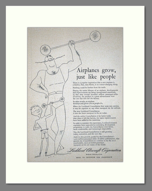 Lockheed - Airplanes Grow. Vintage Advert 1947 (ref AD62758)