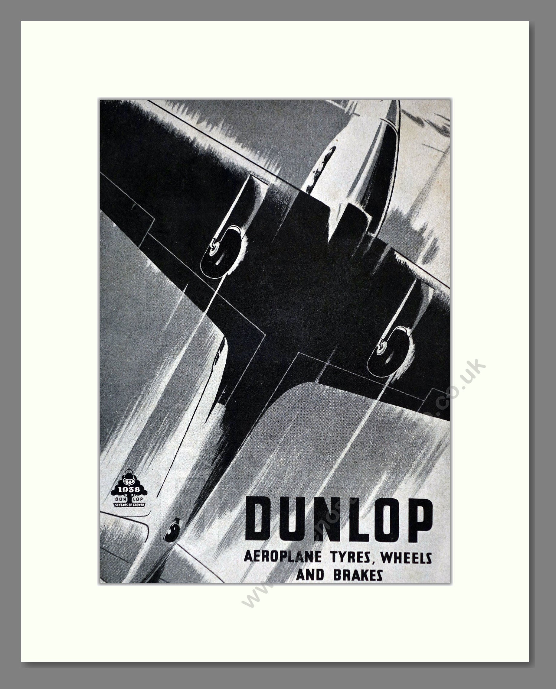 Dunlop - Tyres Wheels Brakes. Vintage Advert 1938 (ref AD62765)