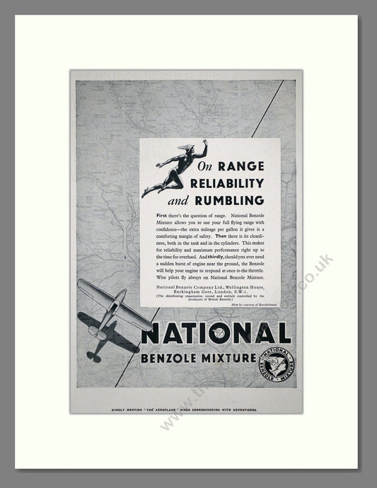 National Benzole Mixture - Petrol Additives. Vintage Advert 1936 (ref AD62767)