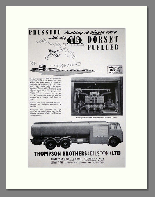 Thompson Brothers - Dorset Fueller. Vintage Advert 1952 (ref AD62779)