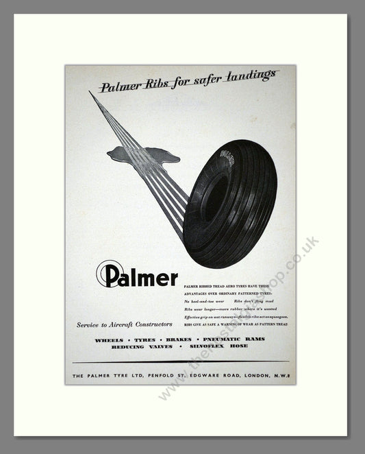 Palmer Tyres - Wheels Tyres Brakes. Vintage Advert 1952 (ref AD62786)