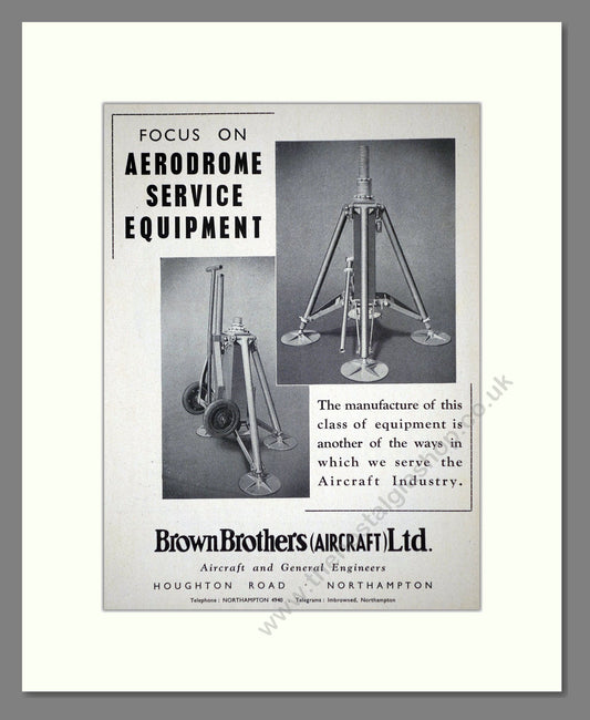Brown Brothers - Aerodrome Service Equipment. Vintage Advert 1952 (ref AD62797)