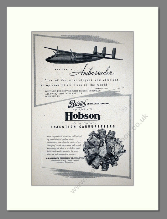 Hobson - Carburetters. Vintage Advert 1949 (ref AD62807)