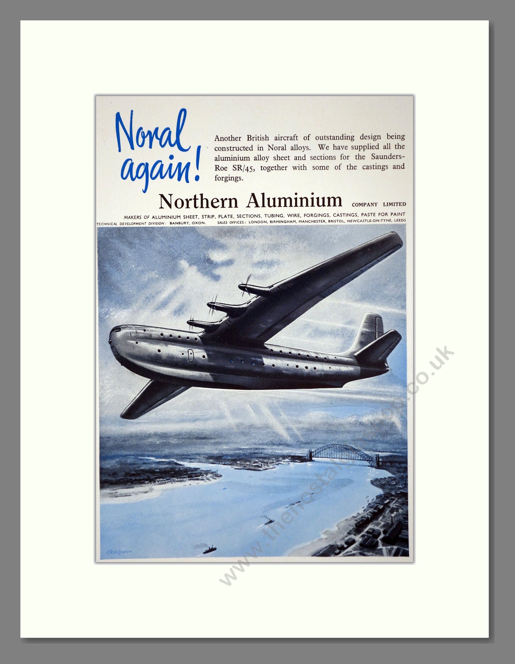 Northern Aluminium - Saunders Roe SR45. Vintage Advert 1949 (ref AD62808)