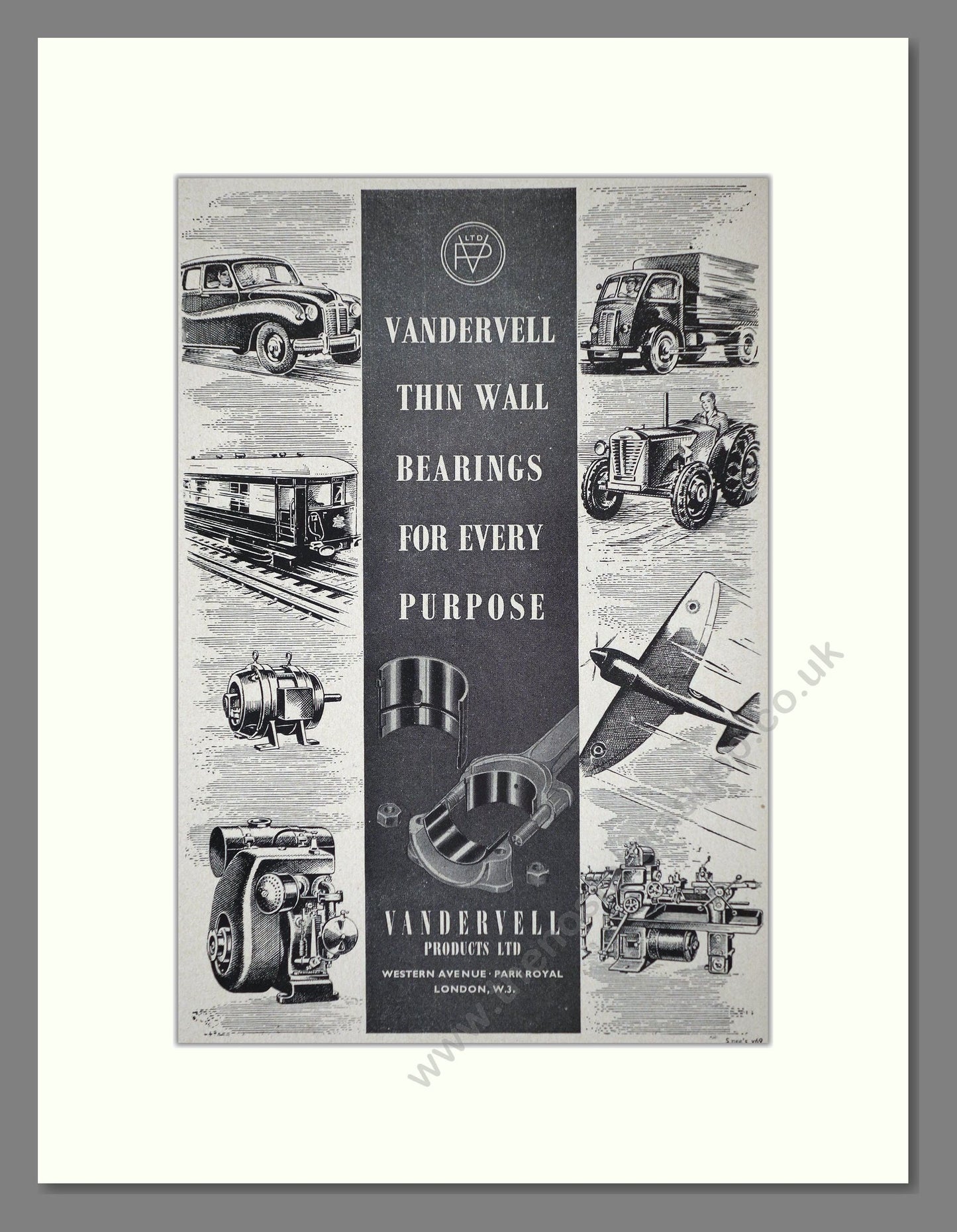 Vandervell - Thin Wall Bearings. Vintage Advert 1950 (ref AD62811)