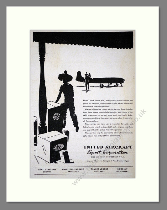 United Aircraft Export Co - Field Service. Vintage Advert 1949 (ref AD62817)