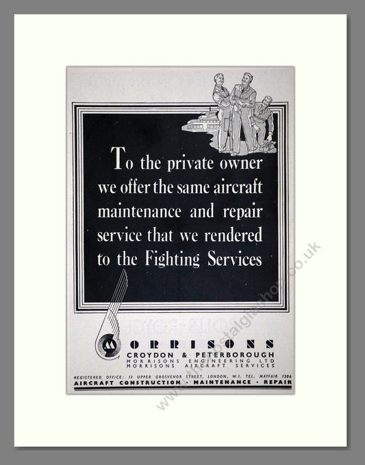 Morrisons - Aircraft Maintenance. Vintage Advert 1946 (ref AD62823)