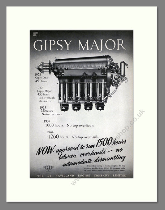 De Havilland - Gipsy Major. Vintage Advert 1945 (ref AD62833)