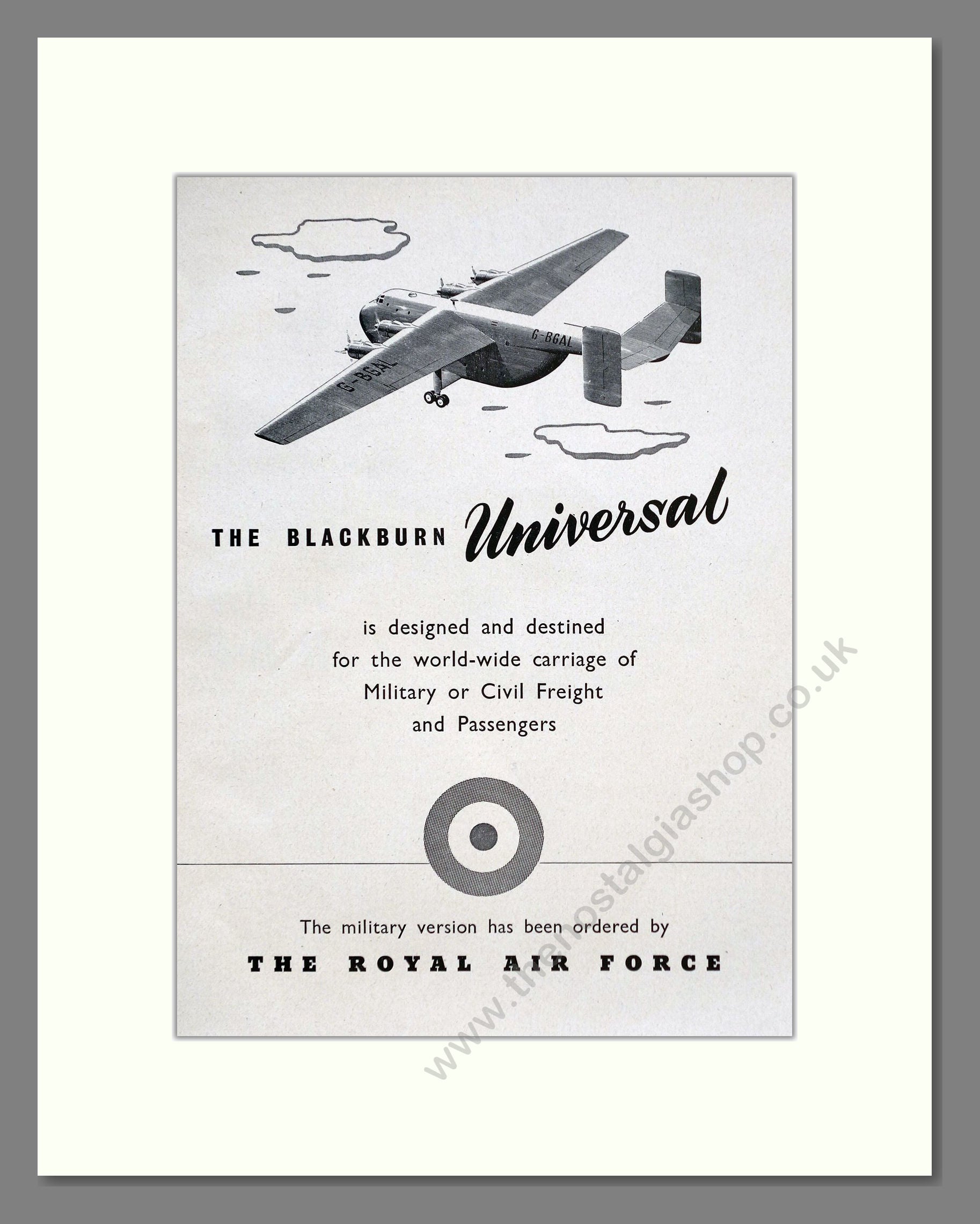 Blackburn - Universal Freighter. Vintage Advert 1952 (ref AD62850)