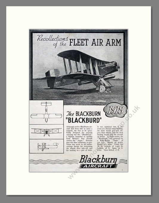 Blackburn - BlackBurd. Vintage Advert 1945 (ref AD62851)