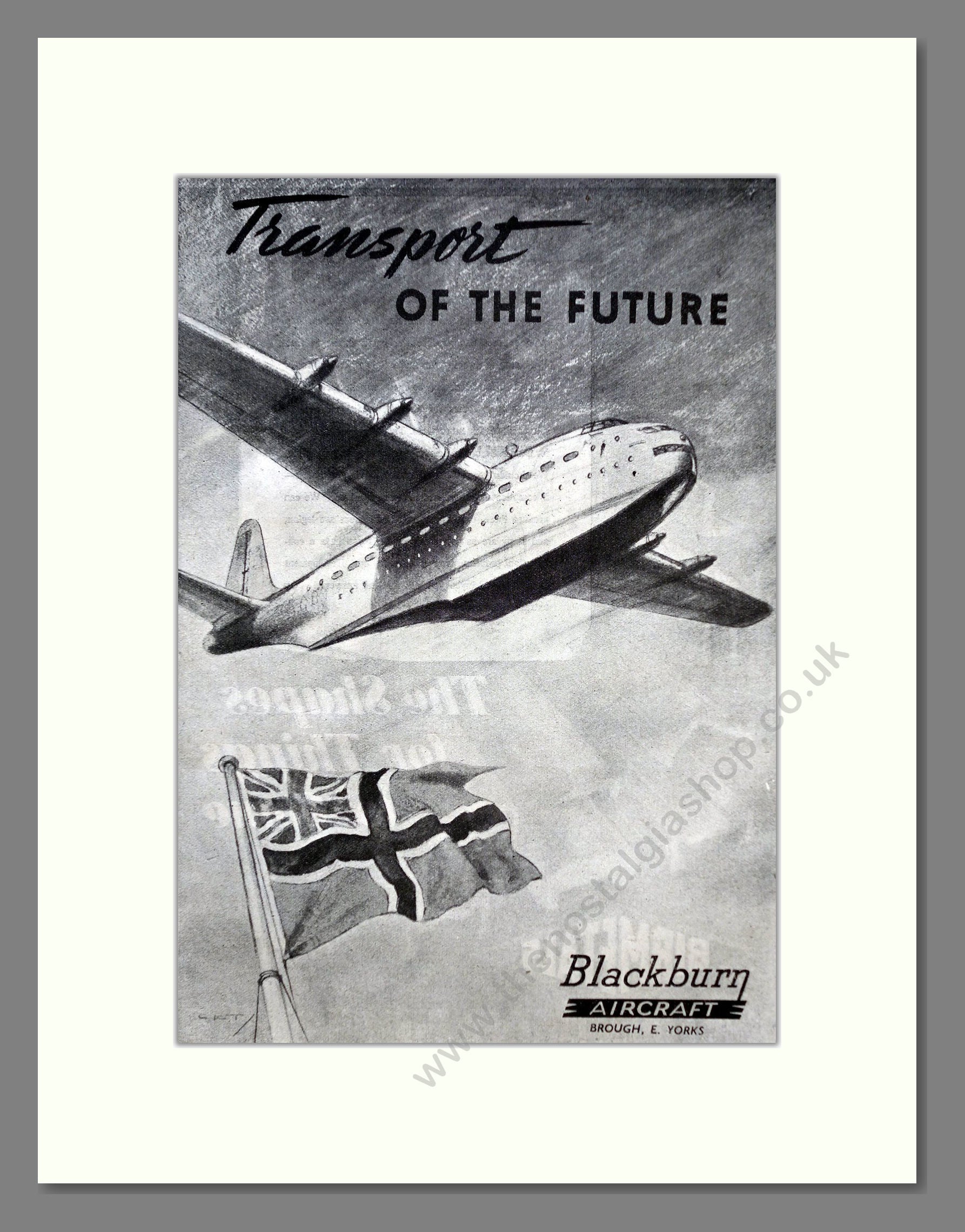 Blackburn - Transport Of The Future. Vintage Advert 1945 (ref AD62852)