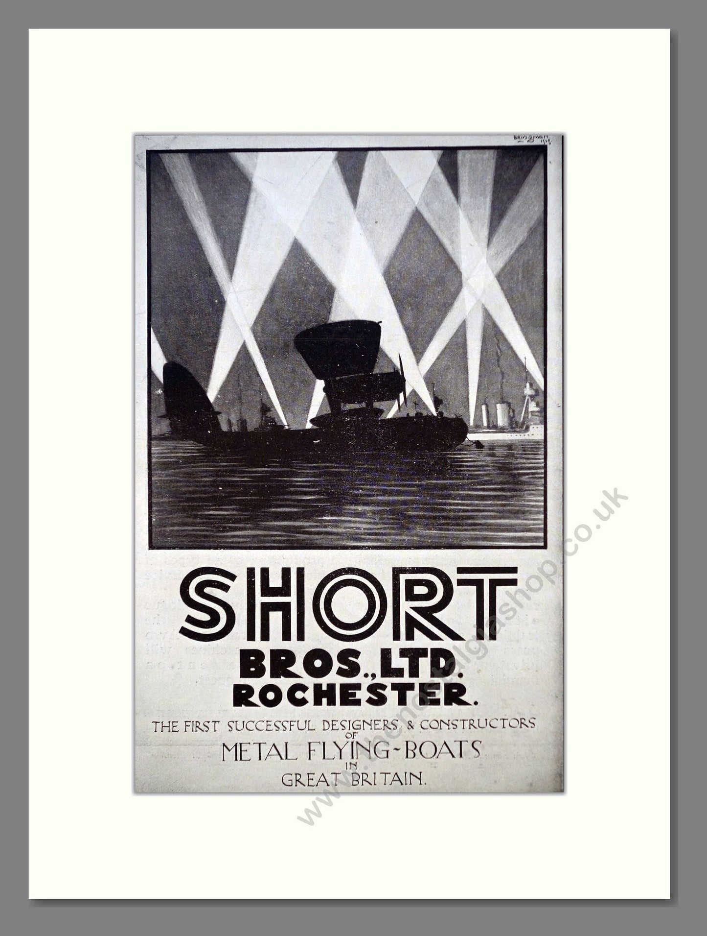 Short Bros Ltd - Metal Flying Boats. Vintage Advert 1926 (ref AD62856)