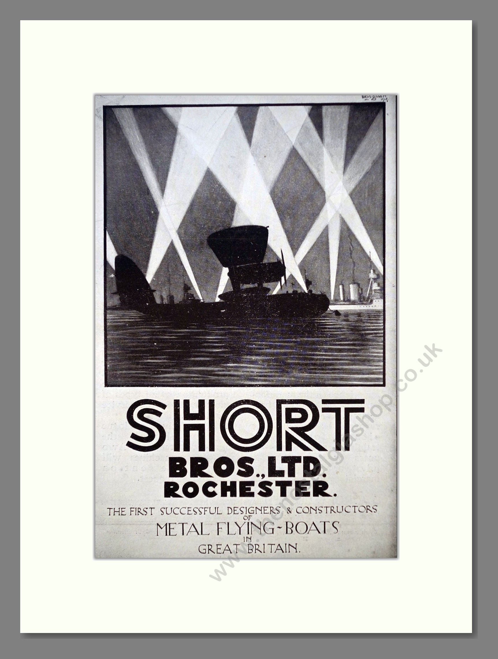 Short Bros Ltd - Metal Flying Boats. Vintage Advert 1926 (ref AD62856)