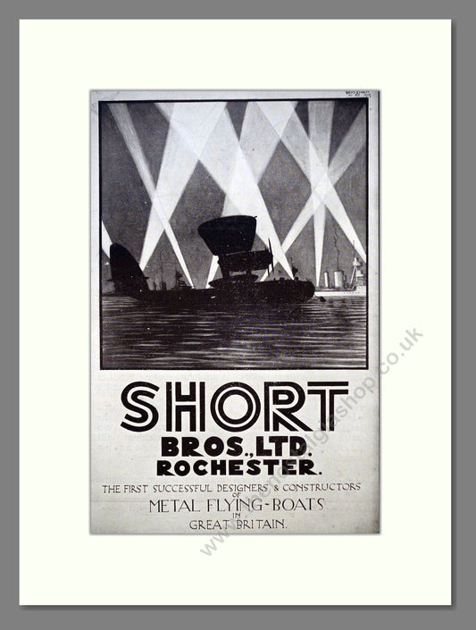 Short Bros Ltd - Metal Flying Boats. Vintage Advert 1926 (ref AD62856)