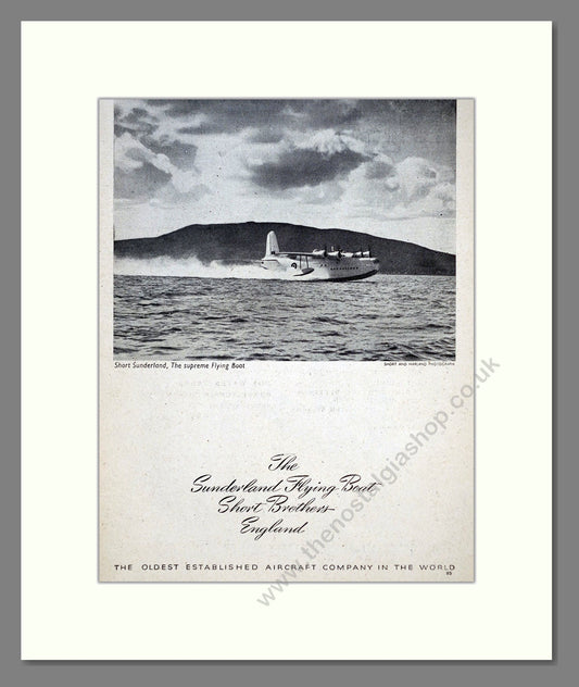 Short Bros Ltd - Sunderland Flying Boat. Vintage Advert 1943 (ref AD62859)