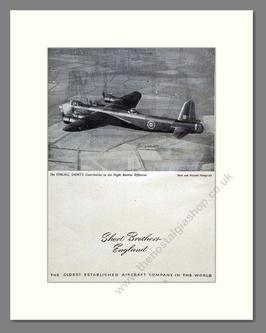 Short Bros Ltd - Stirling. Vintage Advert 1944 (ref AD62860)