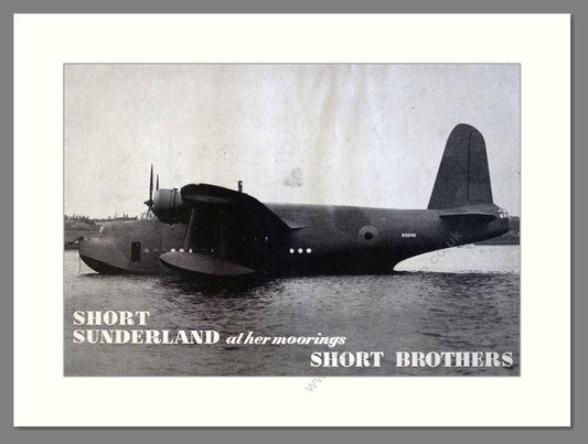 Short Bros Ltd - Sunderland Flying Boat. Vintage Advert 1944 (ref AD62866)