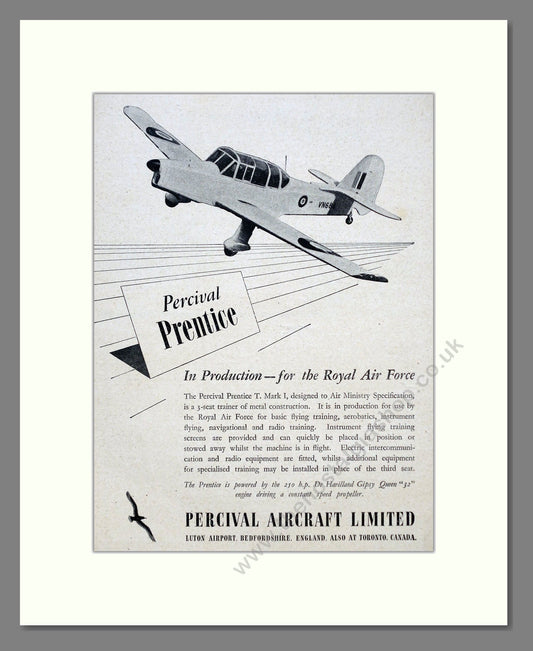 Percival - Prentice. Vintage Advert 1947 (ref AD62871)