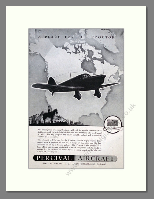 Percival - Proctor. Vintage Advert 1945 (ref AD62873)